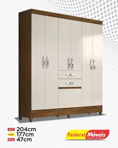 Guarda Roupa 6 Portas 2 Gavetas Direto da Fabrica Promoção