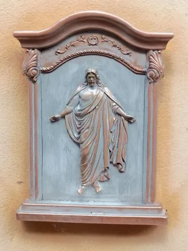 Quadro Decorativo Jesus Cristo ressuscitado em gesso 3d