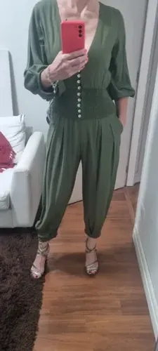 macacão novo bynv, p verde militar