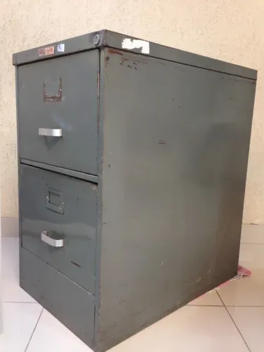 Arquivo 2 Gavetas Grande Original Moveis Aço Usado Retro