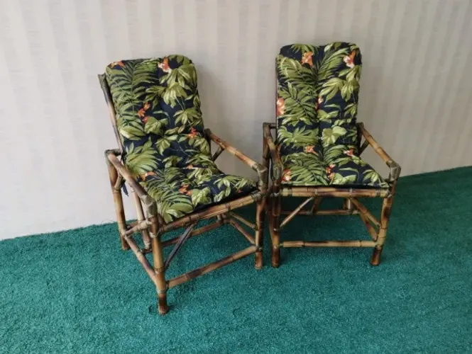 cadeiras de bambu poltronas de jardim varanda sabada área externa gourmet