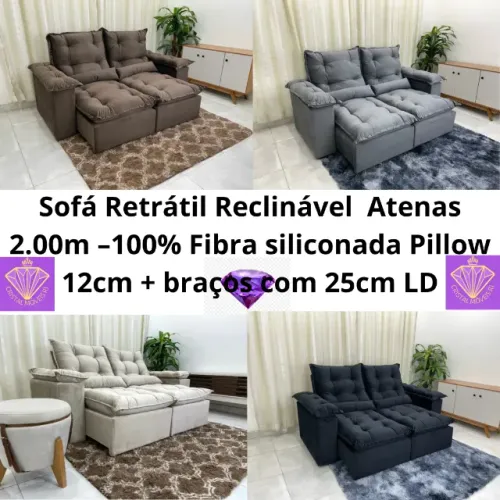 Sofá Retrátil Reclinável Atenas 2.00m LD