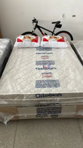 Conjunto Box Para Casal Airtch Molas Ensacadas C/Tampo Em Malha fria - Em Oferta 