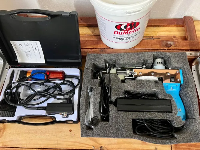 Kit COMPLETO para fabricação de tapetes Artesanais de lã (tuft)