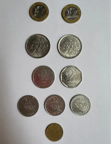 Lote 11 moedas antigas França