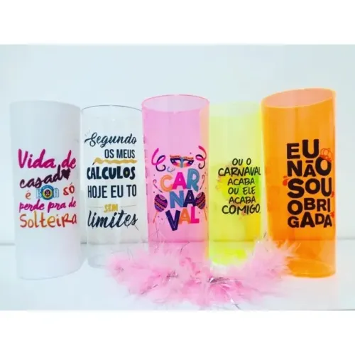 copos long drink neon e transparentes  personalizados