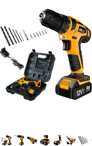 WAP Parafusadeira e Furadeira à Bateria 12V + Kit Acessórios e Male Por Só R$ 199