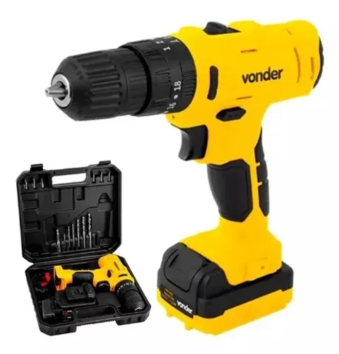 Parafusadeira e Furadeira Vonder 12v Profissional com Maleta 14 acessórios - Bivolt