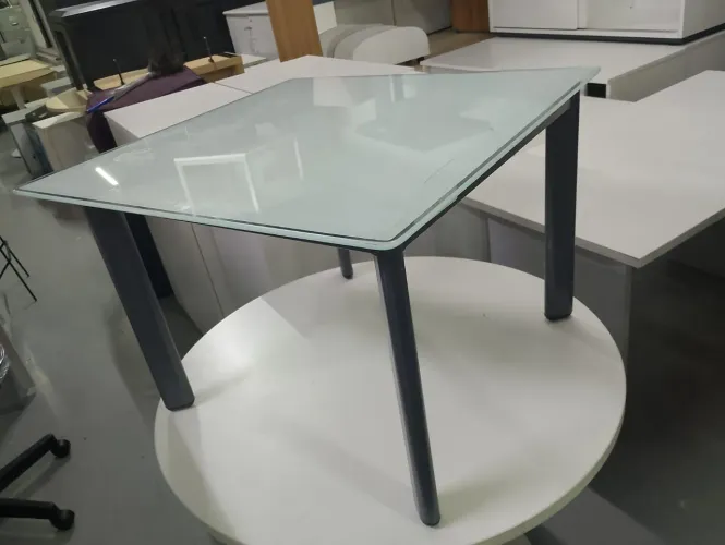 Mesa de Escritório Tampo de Vidro Temperado