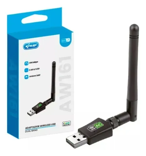 Adaptador Wi-Fi Dual Band 2.4G/5.8G - Internet Rápida e Estável!