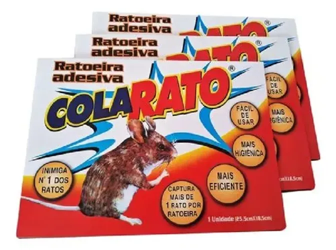 Kit com 3 ratoeiras cola rato