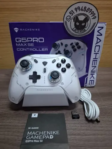 Controle S/Fio Machenike G5 PRO MAX SE, Hall Effect, C/Base de Carregamento, Botões Extras