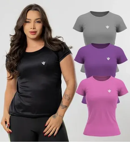 Camiseta Blusa Feminina Dry Fit Fitness Academia Treino z1415