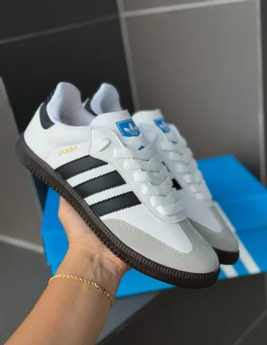 Adidas Samba - Branco com detalhes