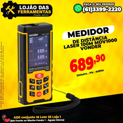 Medidor de Distância Laser 100M MDV1000 Vonder
