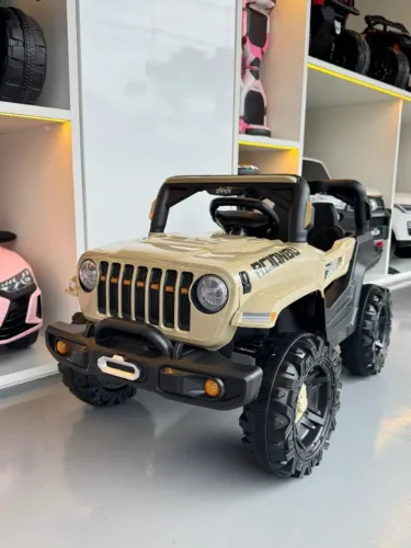 Carrinho Elétrico Infantil Jipe Bege