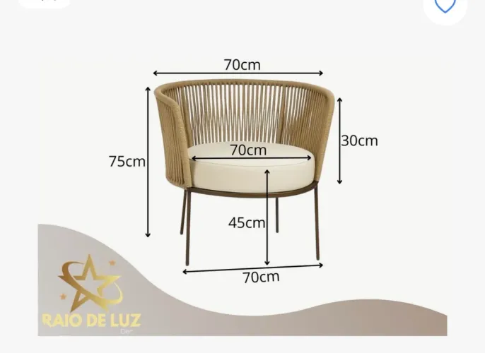 Poltrona jardim varanda sacada área gourmet almofada assento aquablock 