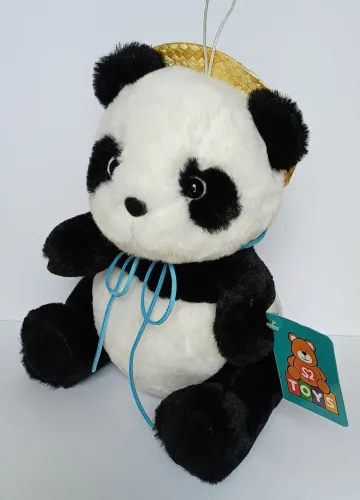 Urso Panda de Pelúcia com Chapéu de Palha - S2 Toys