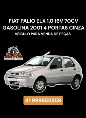 Fiat Palio Elx 1.0 16v 70cv Gasolina 2001 4 Portas Cinza