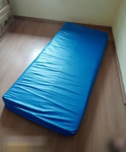 Capa Impermeável Napa Colchão Solteiro Casal Fronha Travesseiro Azul 