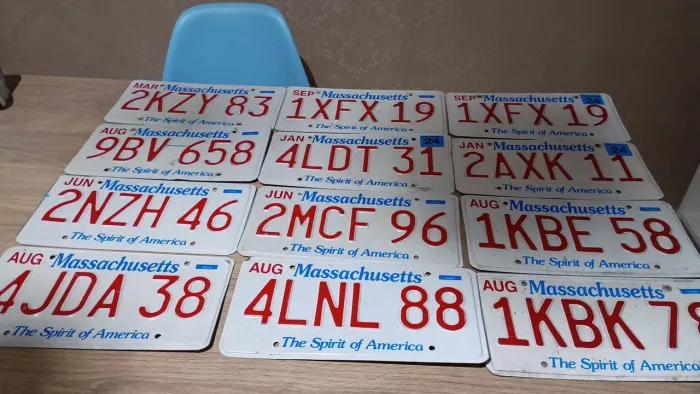 Placas de carro Americana Massachusetts USA EUA Coleção
