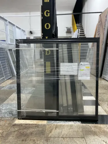 JANELA ALUMÍNIO PRETO 2F 1.00X1.00 DIRETO DA FÁBRICA LINHA 18 MODULAR
