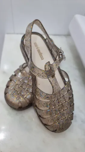 Mini Melissa com gliter azul, dourado e rosa n° 29
