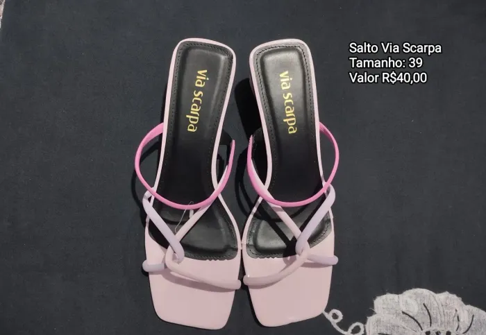 Sandália Salto Via Scarpa Tamanho 39