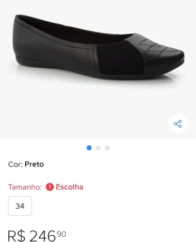 USAFLEX SAPATILHA COURO NUM 34 140,00<br>PRETO