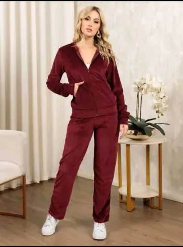 Conjunto veludo feminino