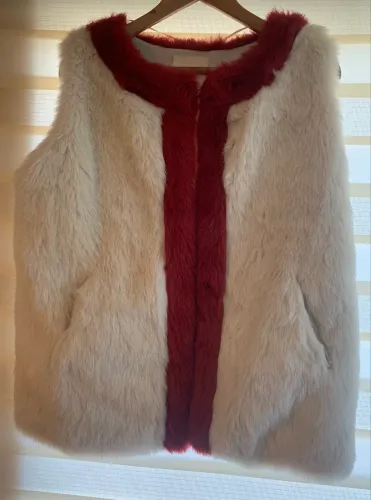 Colete casaco em Pelo premium Design Único - Marfim Zara Knitwehr (NOVO) T: M