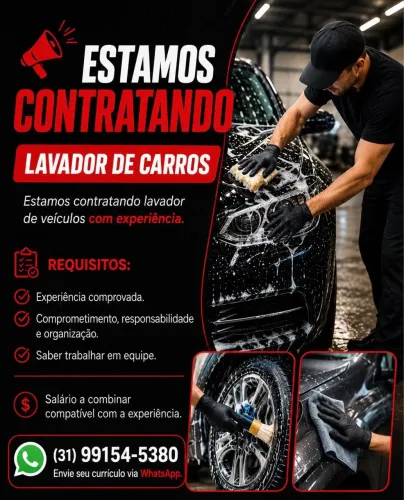 Contrata-se lavador de veículos 