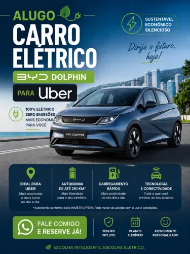 Aluga-se carro elétrico Dolphin Mini UBER