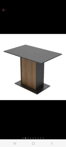 MESA MADESA RETANGULAR COM TAMPO DE MADEIRA (PRETA/RUSTIC)