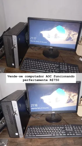 computador AOC funcionando perfeitamente