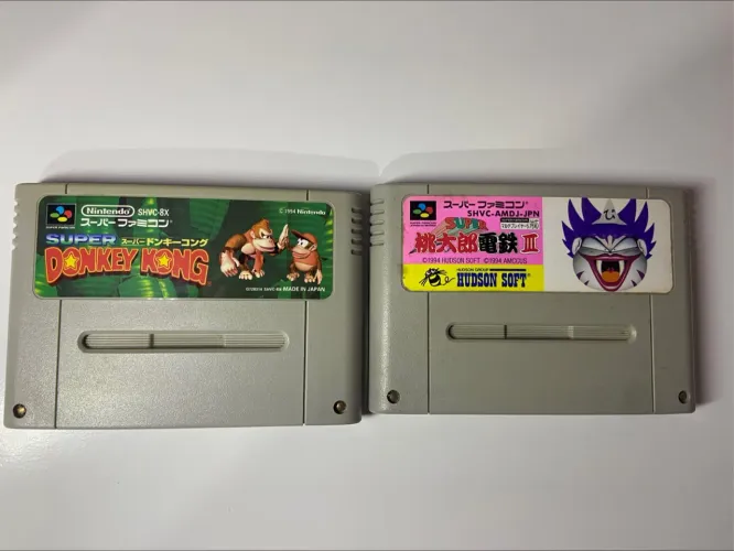 LOTE DE SNES JAPONÊS ORIGINAL - Donkey kong e Super Momotarou Dentetsu III