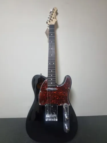GUITARRA TELECASTER ARIA PRO TEG-002 BLACK COM ESCUDO TORTOISE 