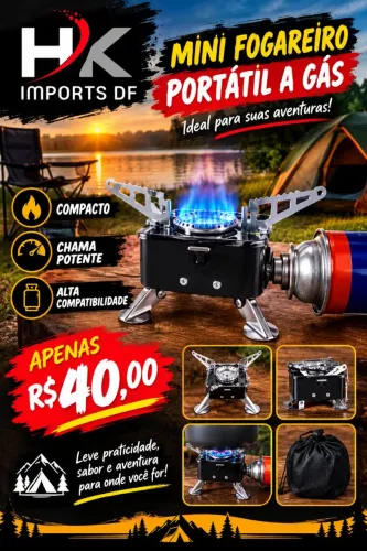 FOGAREIRO PORTÁTIL A GÁS CAMPING PESCA
