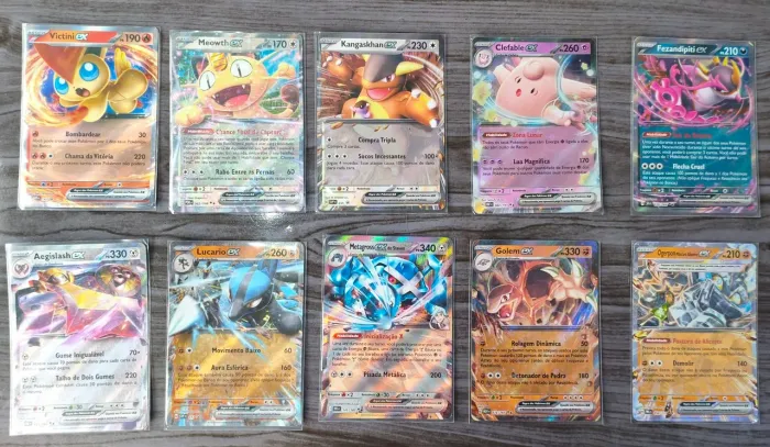 10 CARTAS EX DE POKÉMON ORIGINAL - DIVERSAS COLEÇÕES EM PORTUGUÊS