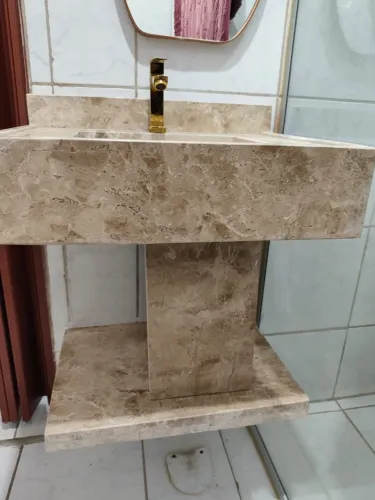 Pia para Banheiro em Mármore Bege (Nova)