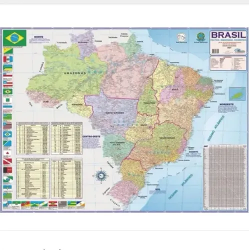 Mapa Brasil 120x90 Cm Atual Politico Rodovia