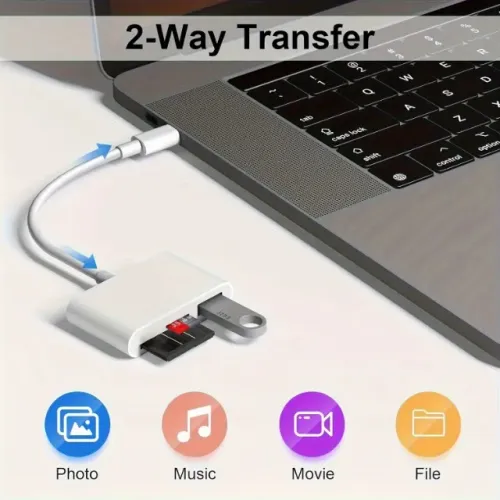 Leitor de cartão de memória USB C para SD/TF, leitura de cartão USB C 3 em 1