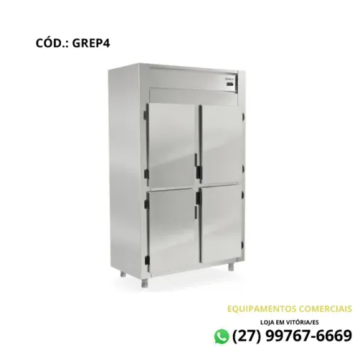 Geladeira Comercial Inox 4 Portas Ar Forçado 1044 L GREP-4P Gelopar