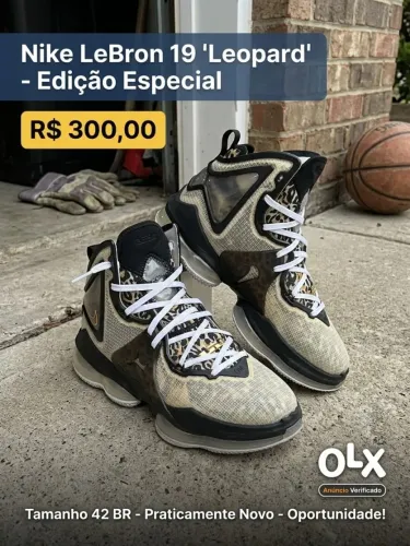 Tênis Nike LeBron 19/ Leopard' - Impecável!
