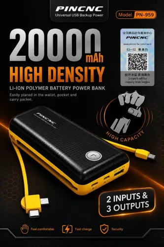 Power Bank PINCNC 20.000mAh Carregador Portátil Original