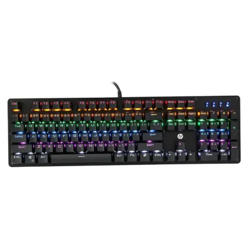 Teclado Gamer USB GK100 Mecanico Switch Blue Anti Ghosting LED Rgb Profissional HP