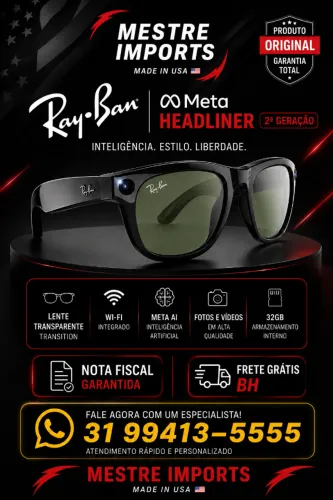 Ray-Ban Meta Headliner 2ª Geração Original Lacrado Nota Fiscal Garantia