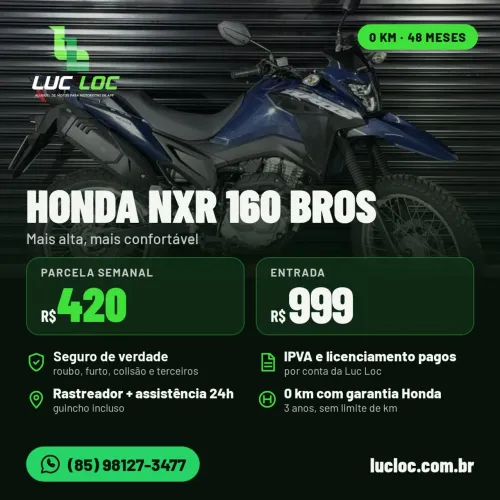 ALUGUEL COM COMPRA HONDA BROS ZERO