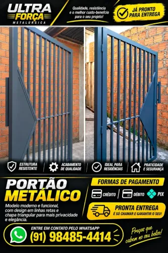 Portão novo em promoção 1.0 largura X 2.10 altura 