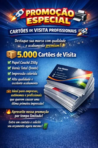 5000 cartões de visita frente e verso couche 250 gramas ! Promoção